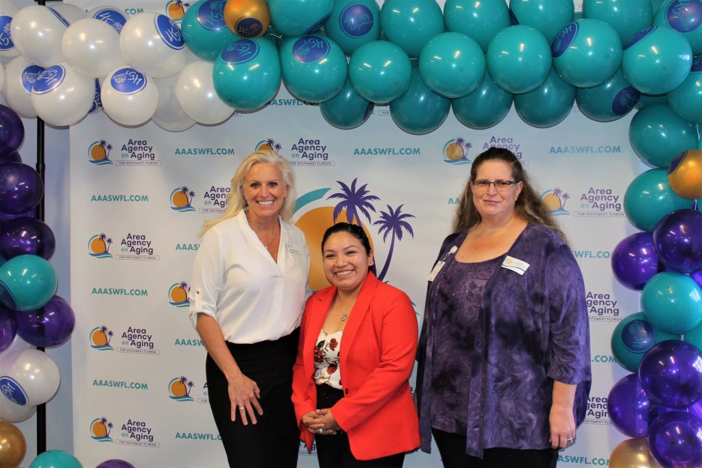Mary Wernentin, Director of Supportive Aging, Senior Friendship Centers; Maricela Morado, President and CEO, AAASWFL; Tami Bailey, Manager of Grants Senior and Social Services, Collier County Government